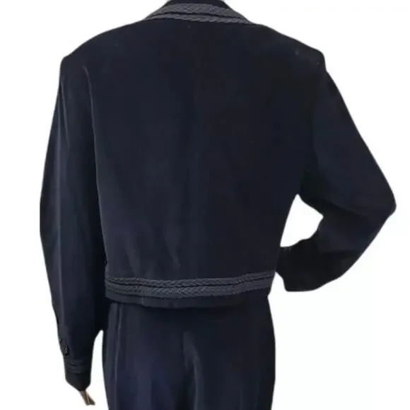 Vintage Lizsport Black velvet Embellished Bolero Jacket Whimsigoth Folk Size 14 - Picture 3 of 7